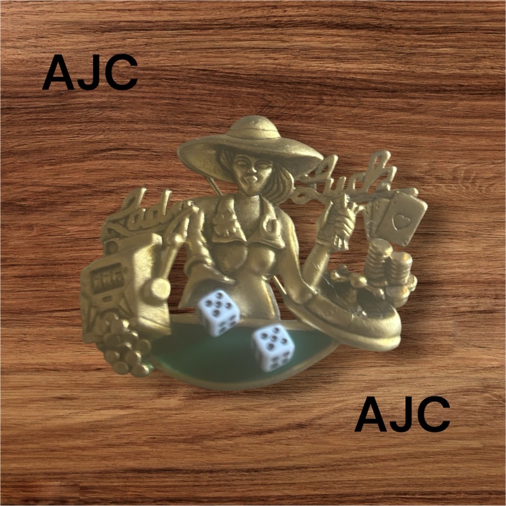 AJC Gold Casino Theme Brooch